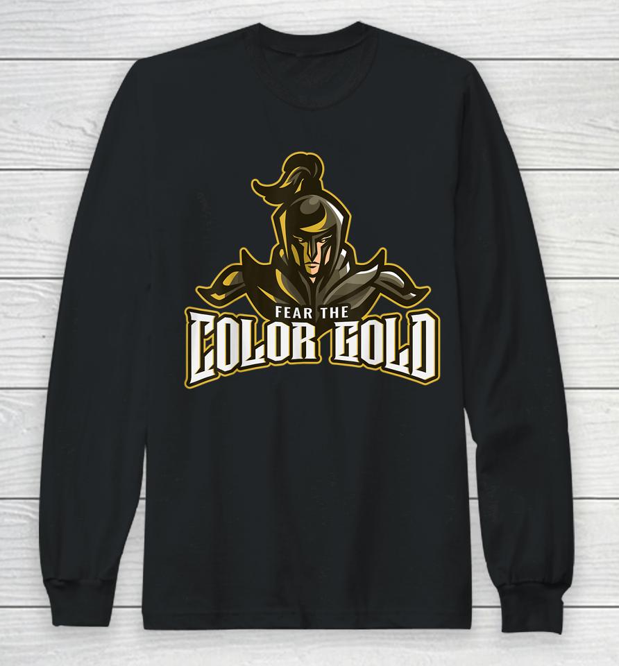 Color Gold Fear Knights Novelty Dragon Long Sleeve T-Shirt