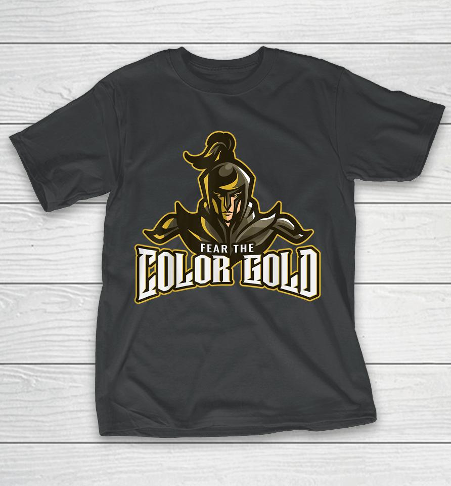 Color Gold Fear Knights Novelty Dragon T-Shirt