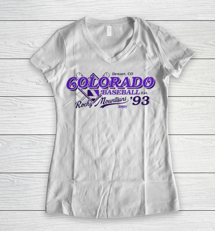 Colorado Baseball Rocky Mountains City Women V-Neck T-Shirt