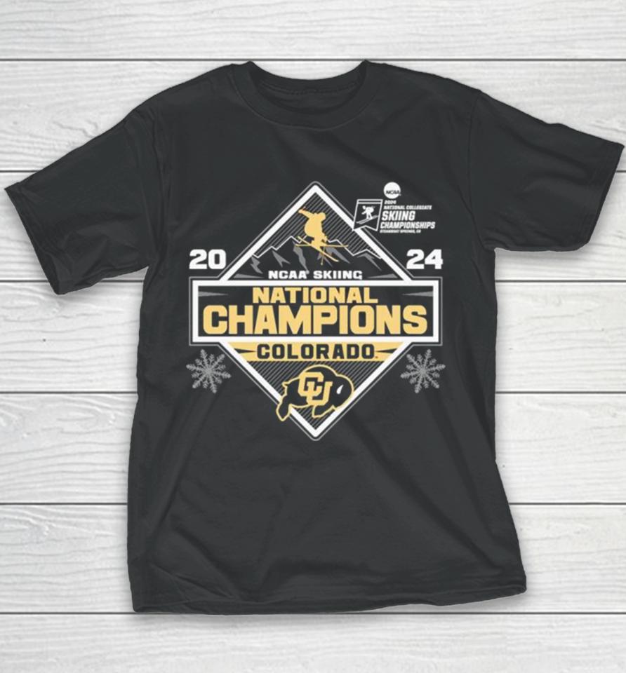 Colorado Buffaloes 2024 Ncaa Skiing National Champions Youth T-Shirt