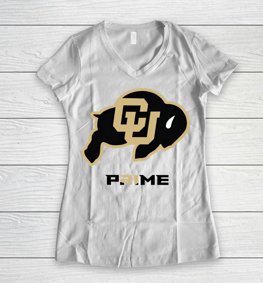 Colorado Buffaloes 47 Brand Mvp Super Rival Ralphie Coach Prime Women V-Neck T-Shirt