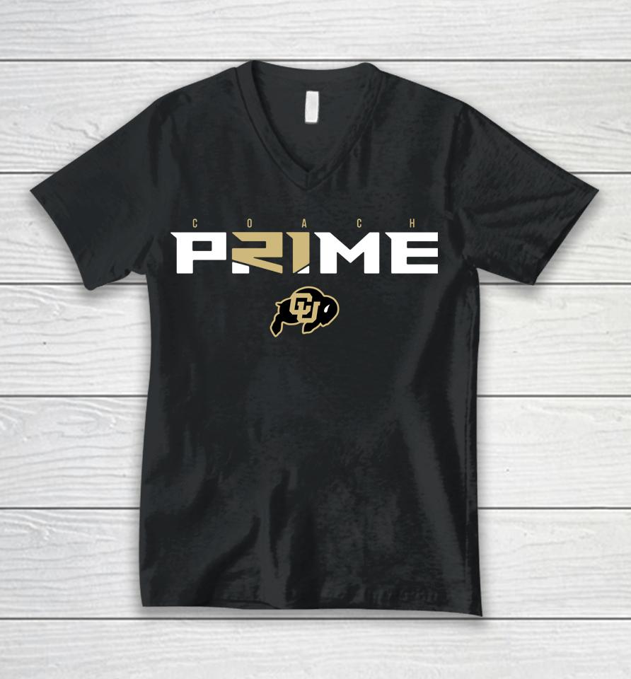 Colorado Buffaloes Deion Sanders Coach Prime Unisex V-Neck T-Shirt