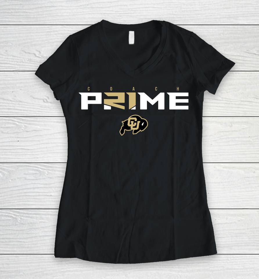 Colorado Football Deion Sanders Coach Prime Women V-Neck T-Shirt
