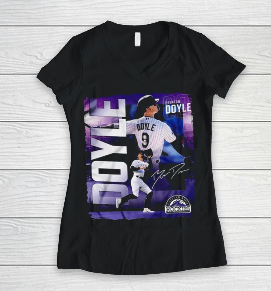Colorado Rockies Brenton Doyle Women V-Neck T-Shirt