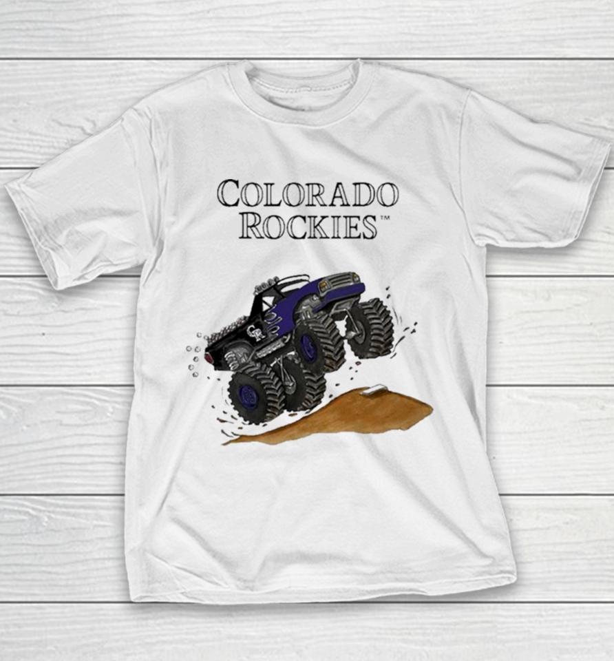 Colorado Rockies Monster Truck Mlb Youth T-Shirt