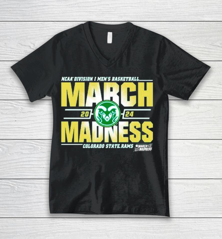 Colorado State Rams 2024 Ncaa Division I Men’s Basketball March Madness Unisex V-Neck T-Shirt