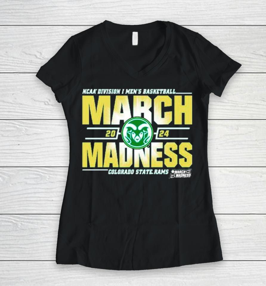 Colorado State Rams 2024 Ncaa Division I Men’s Basketball March Madness Women V-Neck T-Shirt