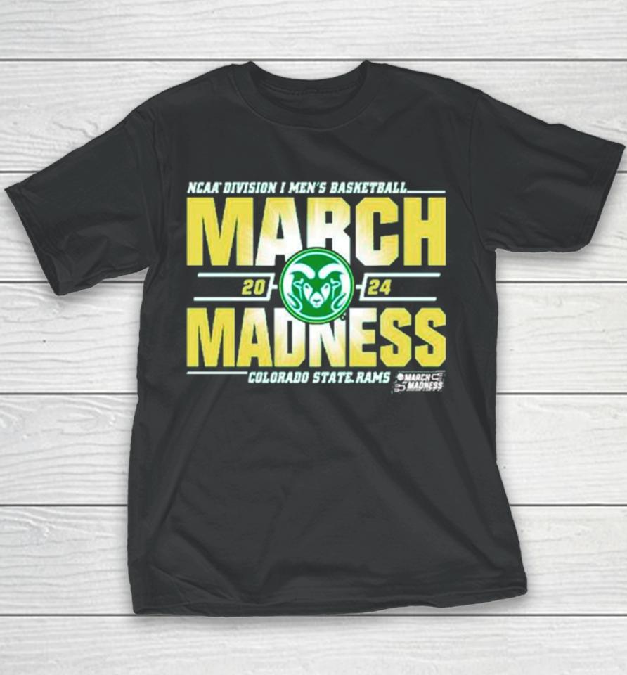 Colorado State Rams 2024 Ncaa Division I Men’s Basketball March Madness Youth T-Shirt