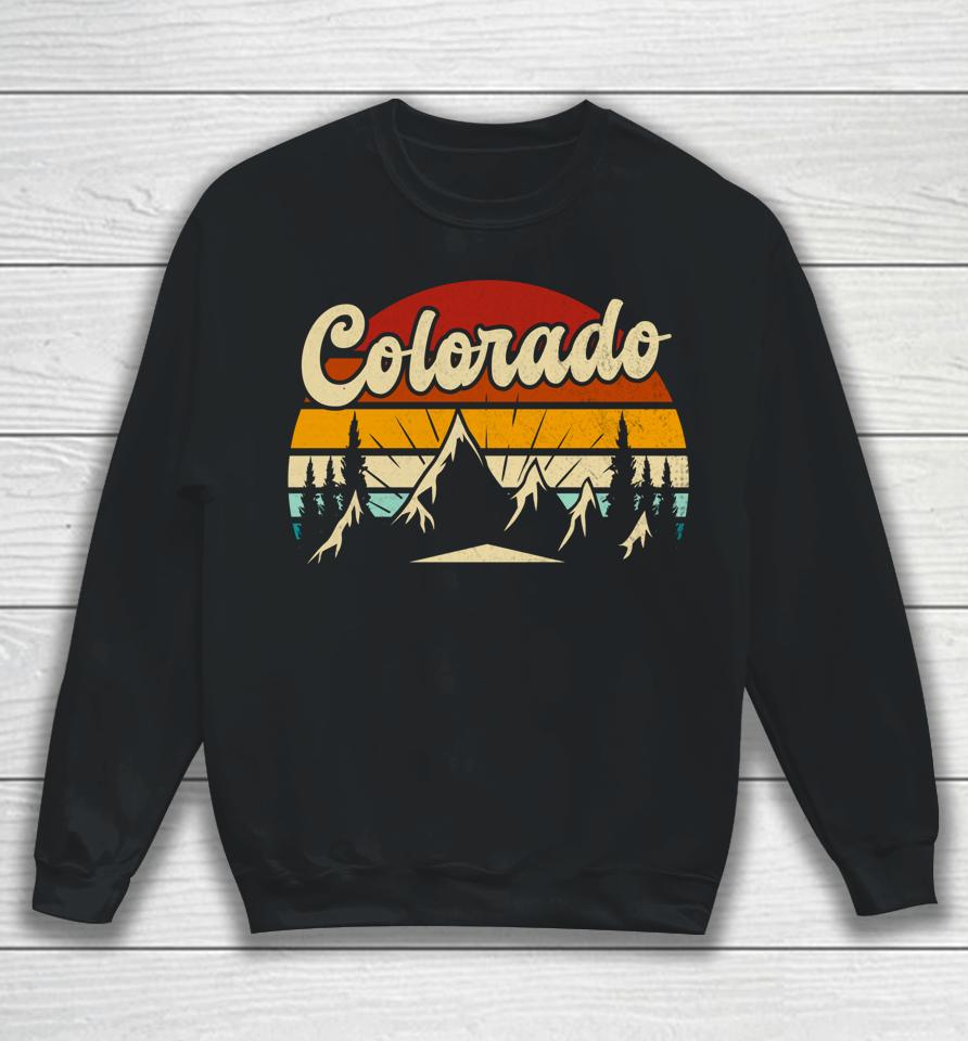 Colorado Vintage Retro Mountains Mountaineer Usa Sweatshirt