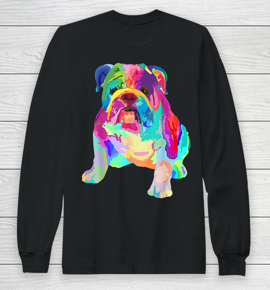 Colorful English Bulldog Long Sleeve T-Shirt