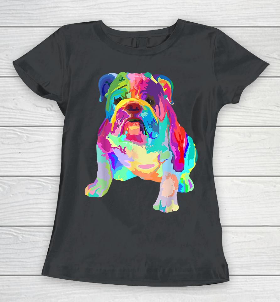 Colorful English Bulldog Women T-Shirt