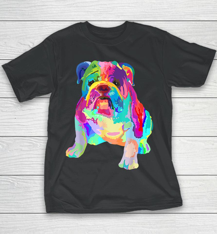 Colorful English Bulldog Youth T-Shirt