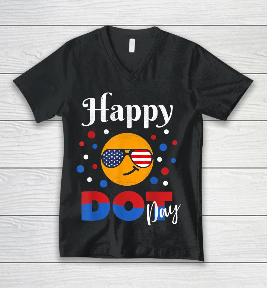 Colorful Happy Dot Day Polka Dot Gifts Unisex V-Neck T-Shirt