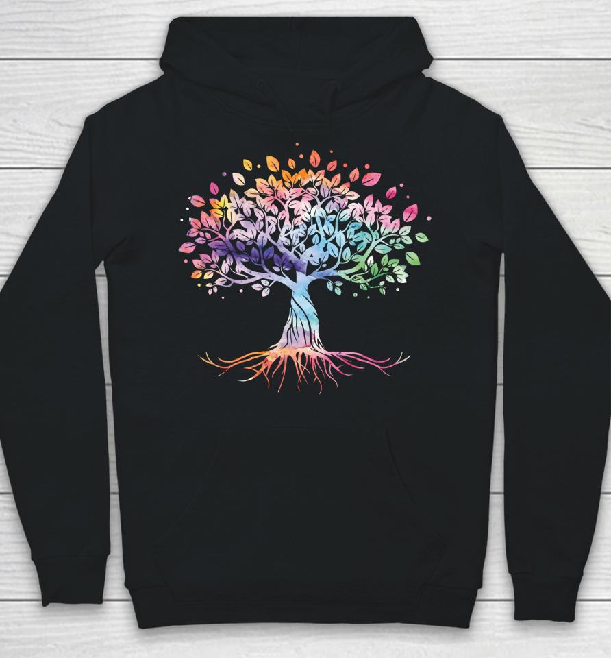 Colorful Life Is Really Good Vintage Unique Tree Art Gift Hoodie