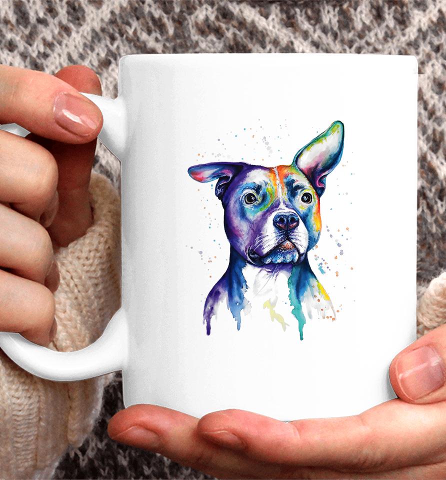 Colorful Pitbull Terrier Dog Coffee Mug