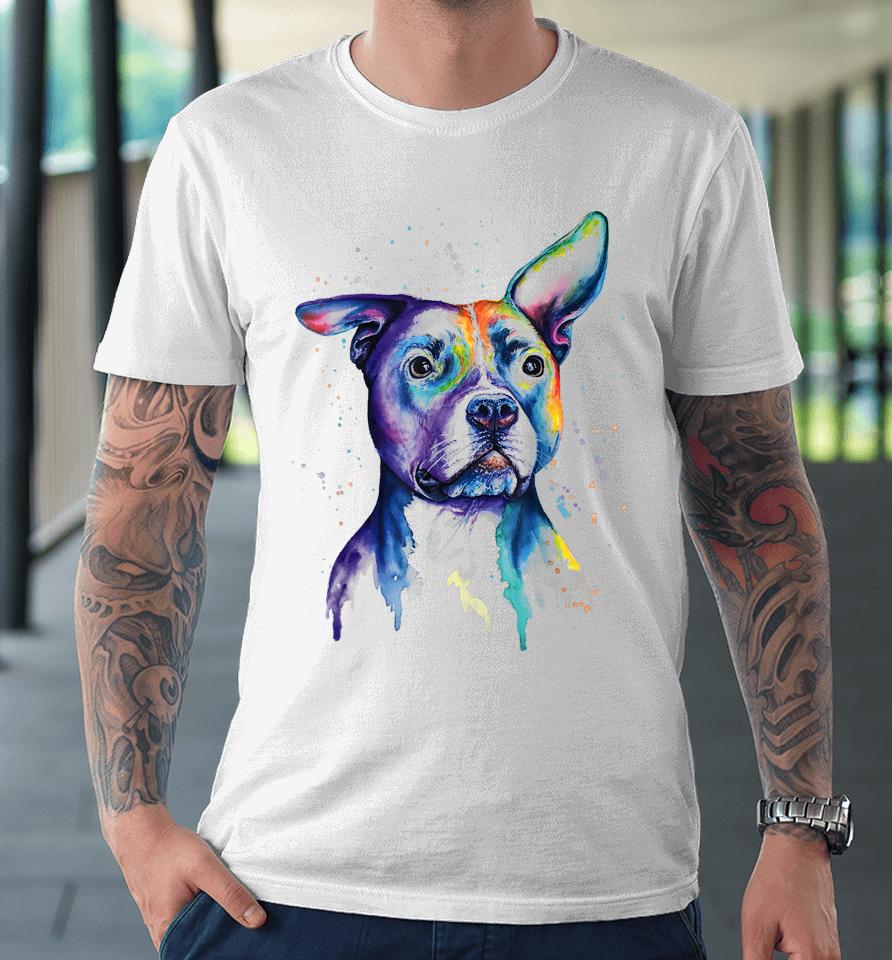 Colorful Pitbull Terrier Dog Premium T-Shirt