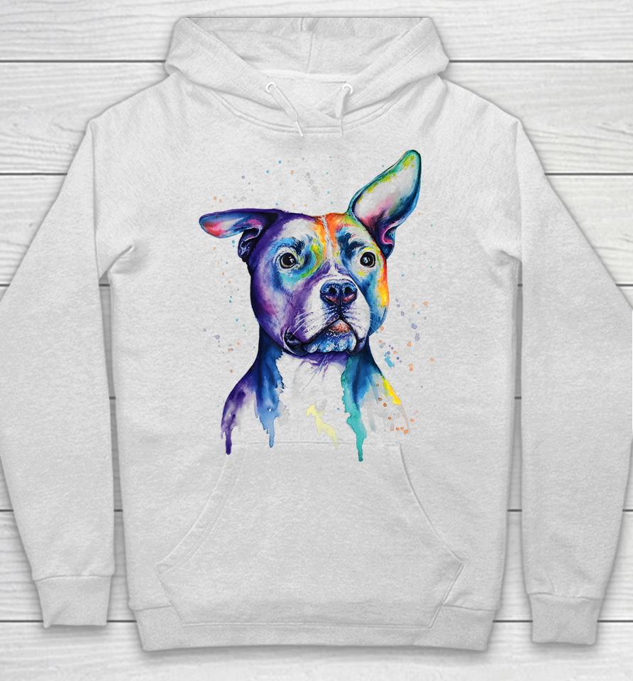 Colorful Pitbull Terrier Dog Hoodie
