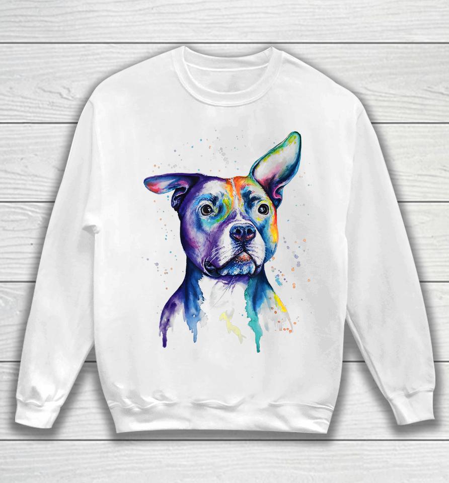 Colorful Pitbull Terrier Dog Sweatshirt