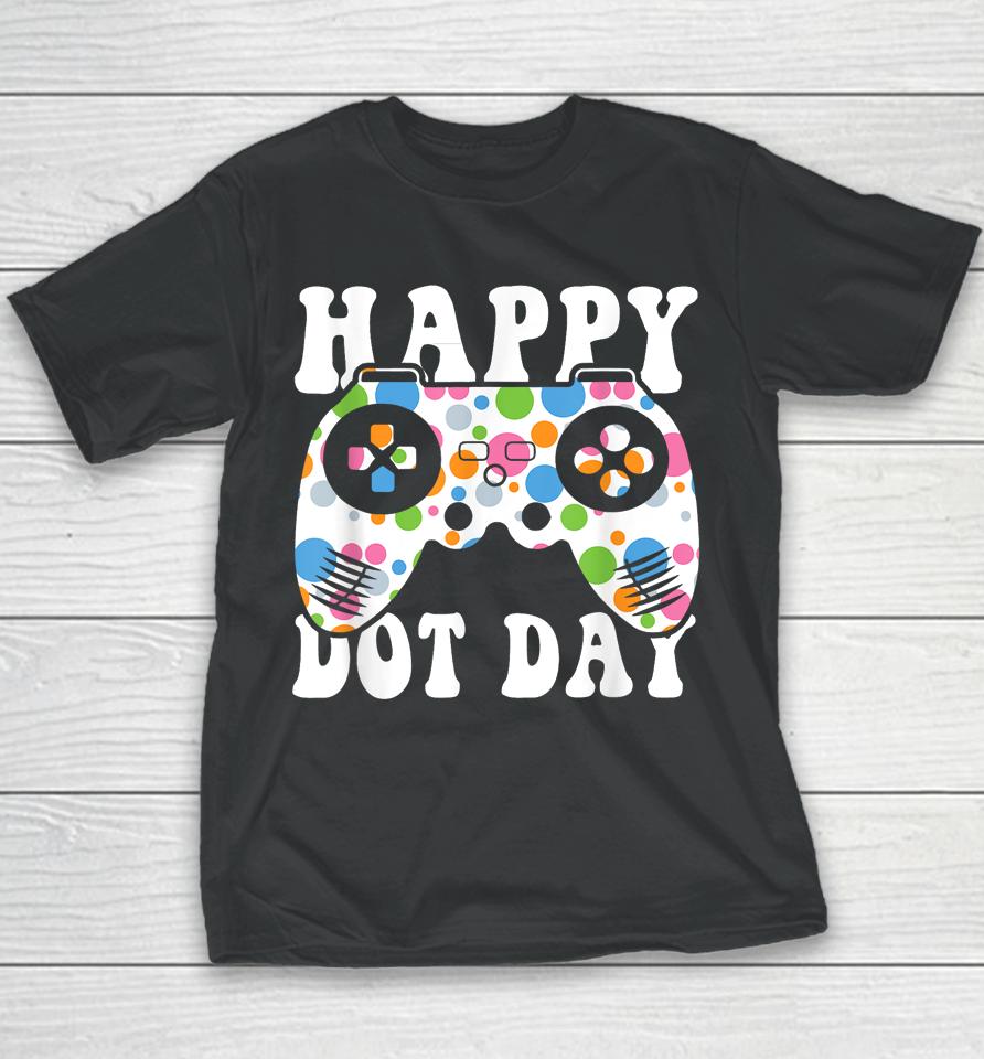 Colorful Polka Dot Game Controller International Dot Day Youth T-Shirt