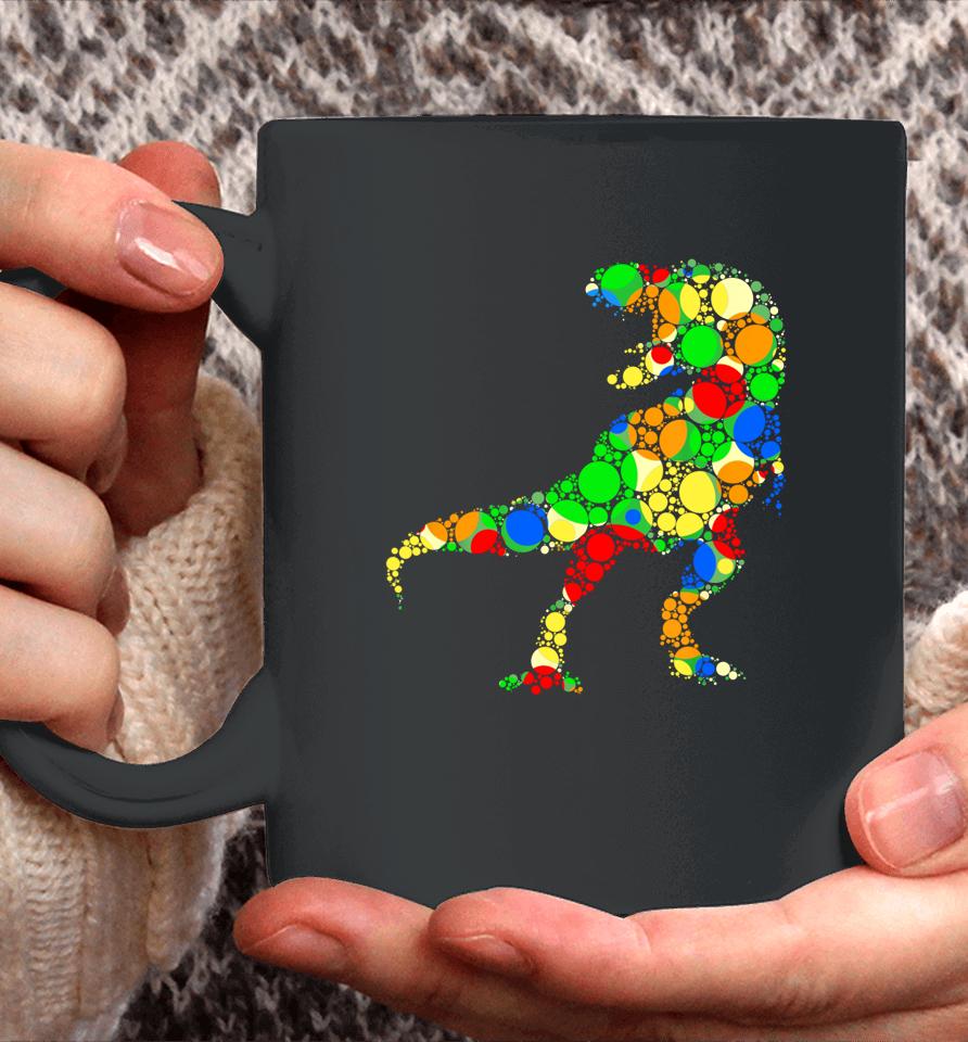 Colorful Polka Dot T Rex Dinosaur International Dot Day Coffee Mug
