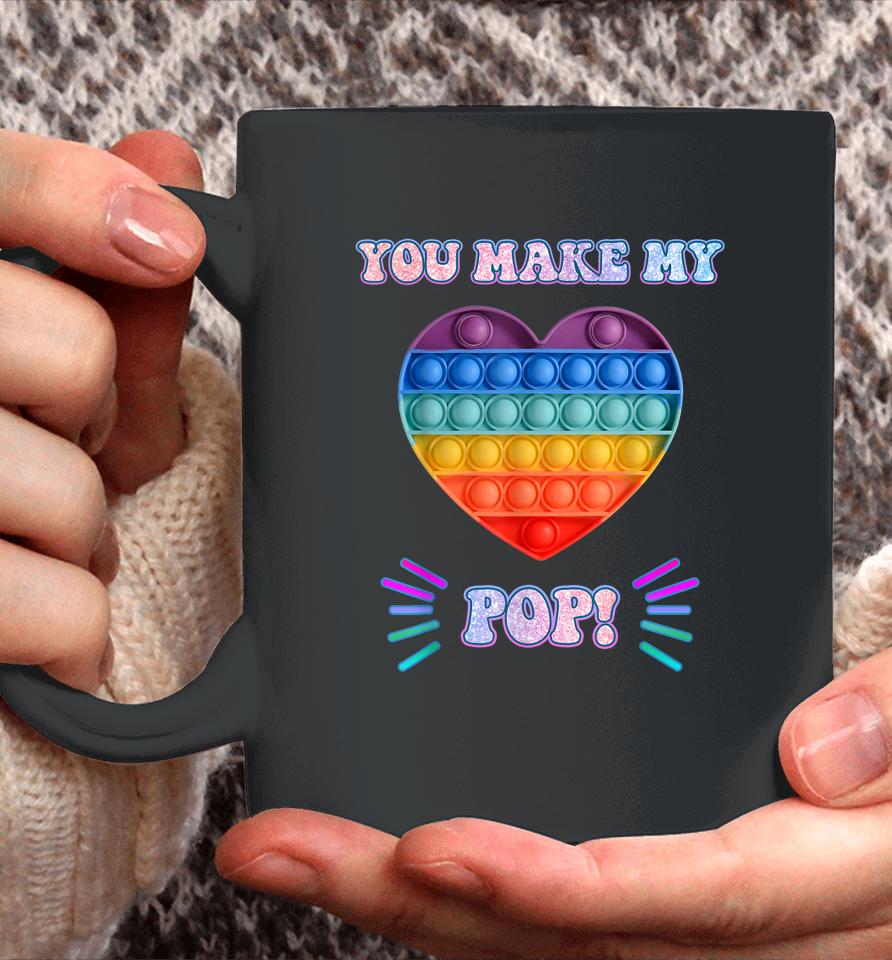 Colorful Pop It You Make My Heart Pop Cute Valentine Coffee Mug