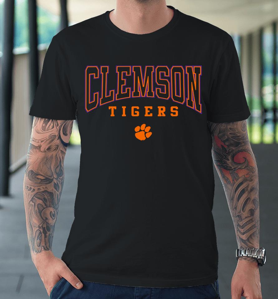 Colosseum Clemson Tigers Mens Charcoal Scholarship Fleece Premium T-Shirt