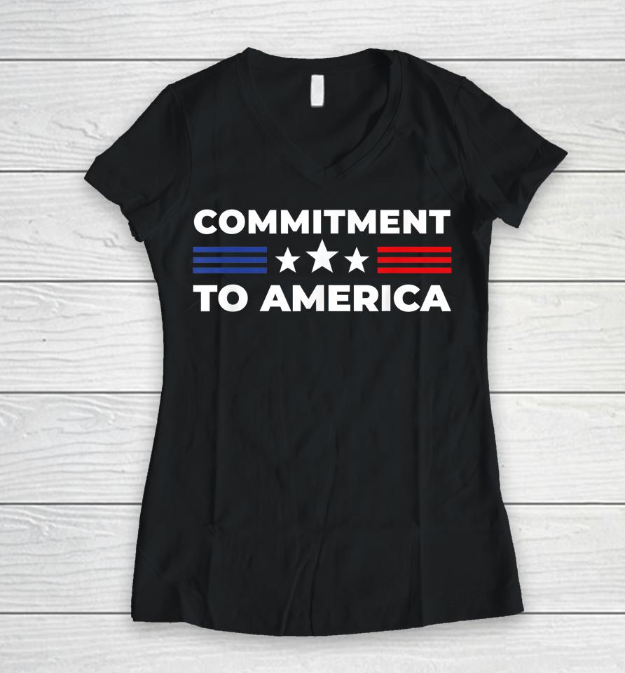 Commitment To America Women V-Neck T-Shirt