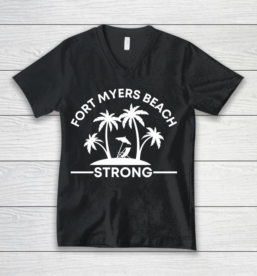 Community Strength Prayer Support Fort Myers Beach Strong Unisex V-Neck T-Shirt