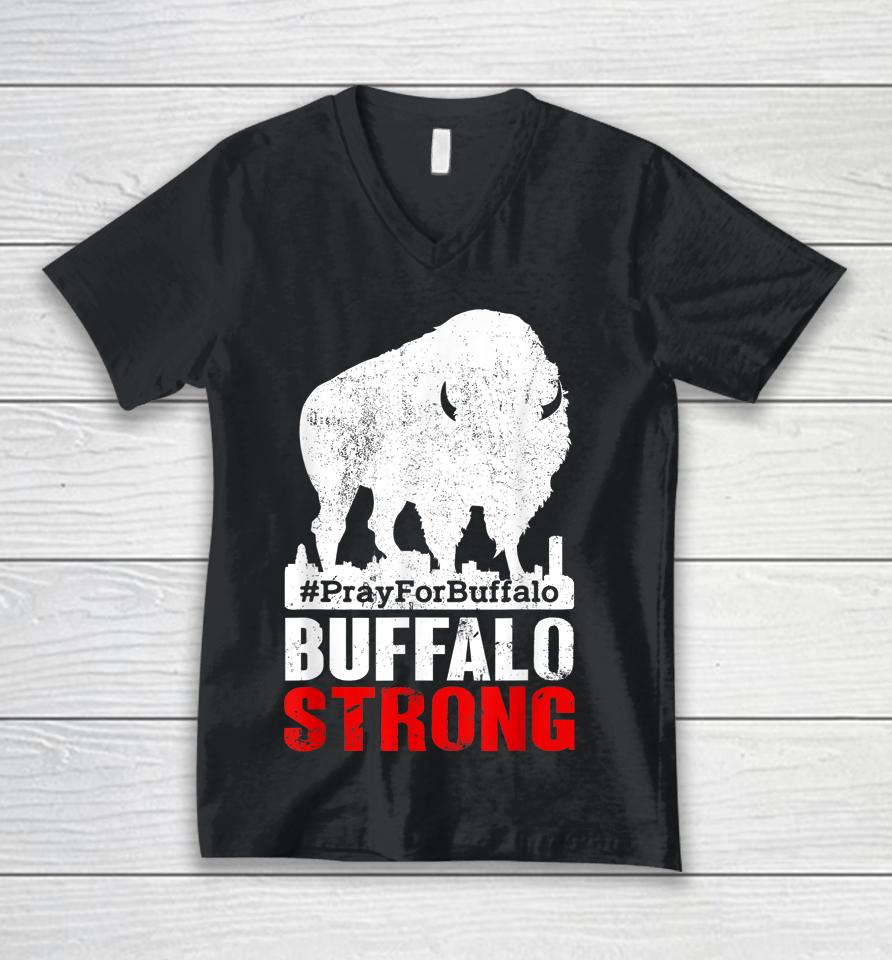 Community Strength Prayer Support New York Buffalo Strong Unisex V-Neck T-Shirt