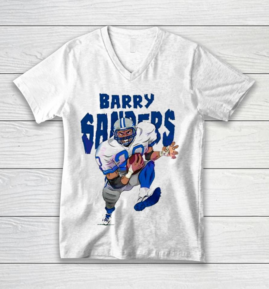 Concentrate During The Match Barry Sanders Detroit Football Player Unisex V-Neck T-Shirt