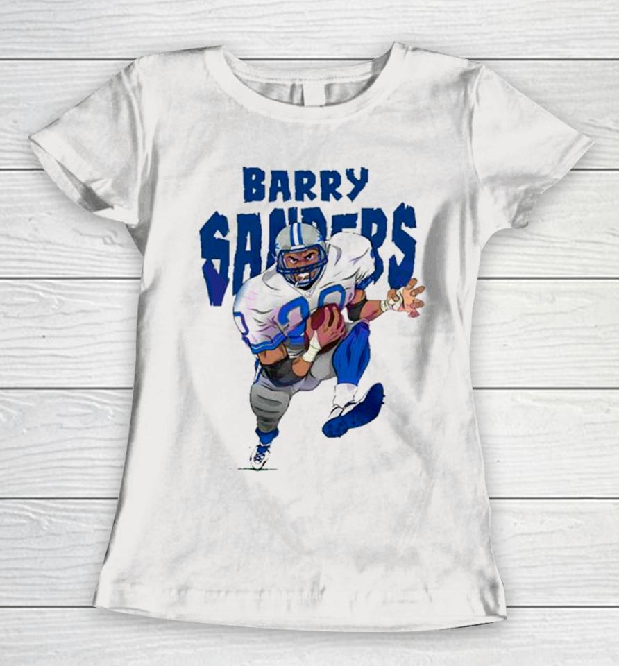 Concentrate During The Match Barry Sanders Detroit Football Player Women T-Shirt