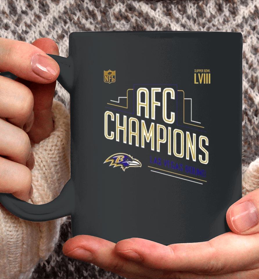 Congrats Baltimore Ravens 2023 Afc Champions And Advance To Super Bowl Lviii Las Vegas Bound Coffee Mug