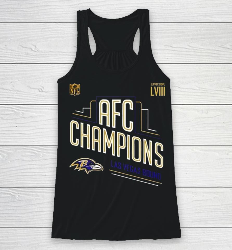 Congrats Baltimore Ravens 2023 Afc Champions And Advance To Super Bowl Lviii Las Vegas Bound Racerback Tank