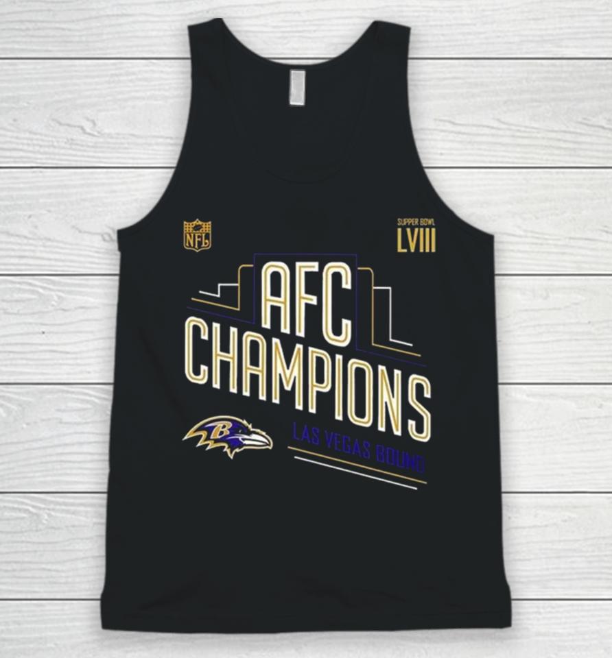 Congrats Baltimore Ravens 2023 Afc Champions And Advance To Super Bowl Lviii Las Vegas Bound Unisex Tank Top