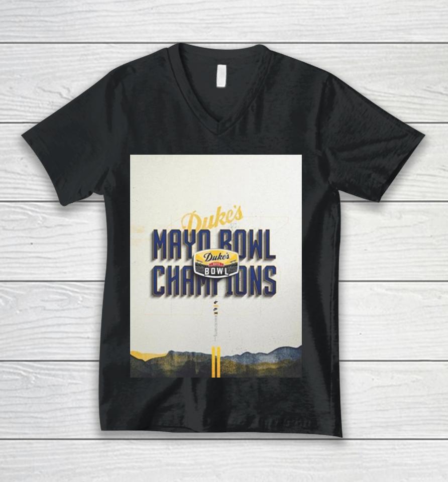 Congrats To West Virginia Mountaineers Is The 2023 Duke’s Mayo Bowl Champions Ncaa College Football Unisex V-Neck T-Shirt