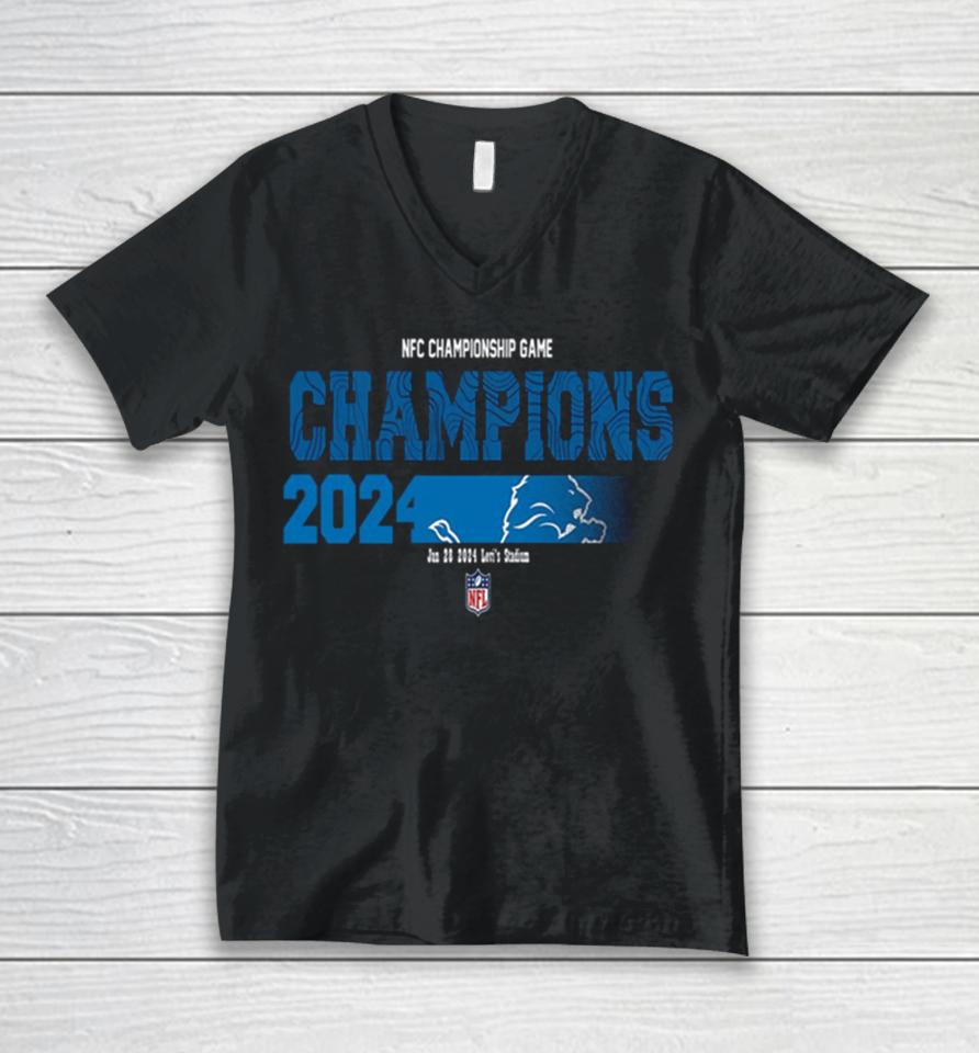 Congratulations Detroit Lions Is Champions Of Nfc Championship Game Season 2023 2024 Unisex V-Neck T-Shirt