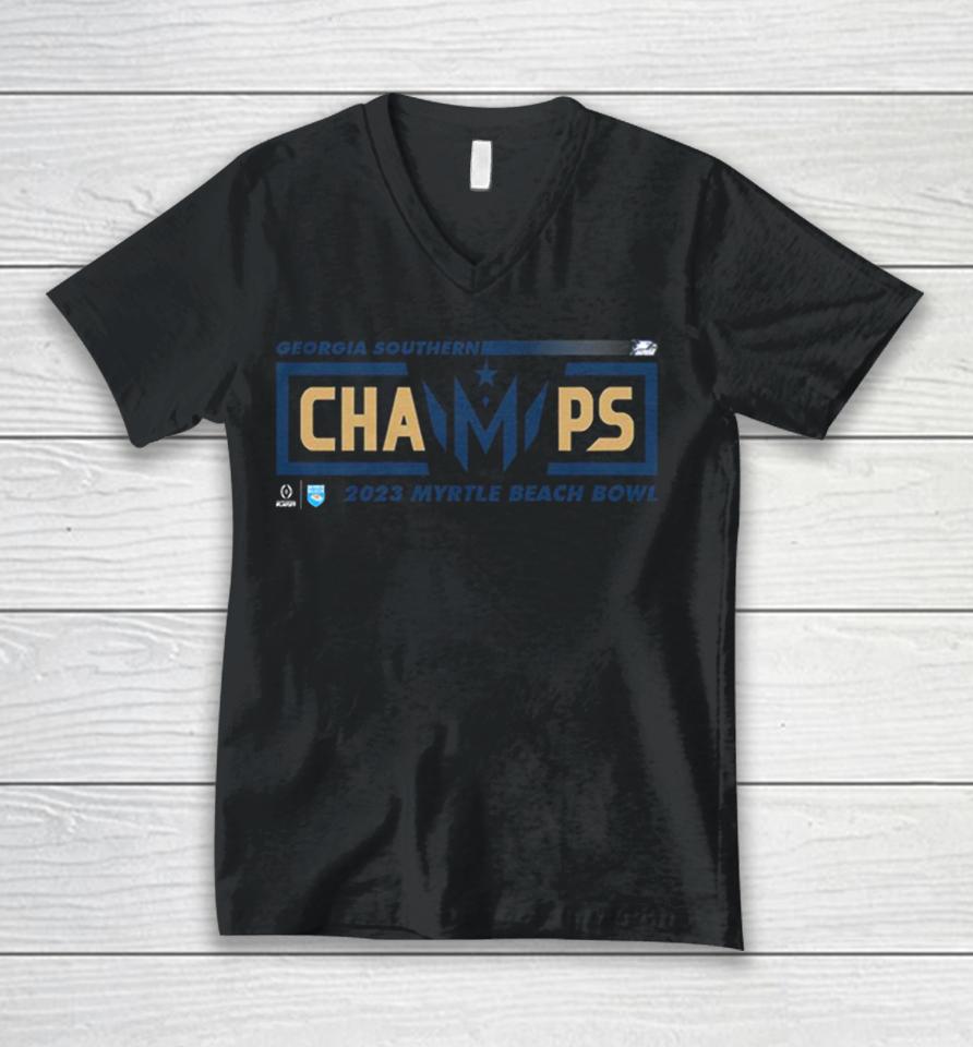 Congratulations Georgia Southern Champions 2023 Myrtle Beach Bowl College Football Games Unisex V-Neck T-Shirt