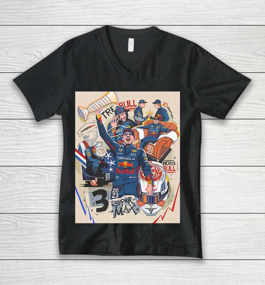 Congratulations Max Verstappen Three Time F1 World Champion Unisex V-Neck T-Shirt