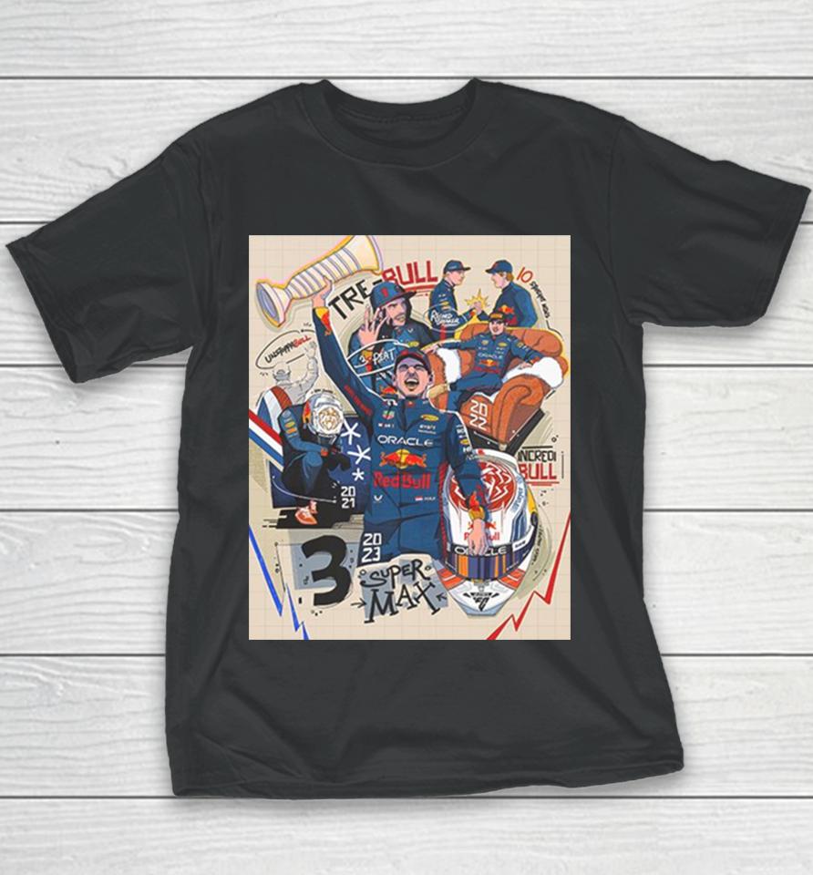 Congratulations Max Verstappen Three Time F1 World Champion Youth T-Shirt