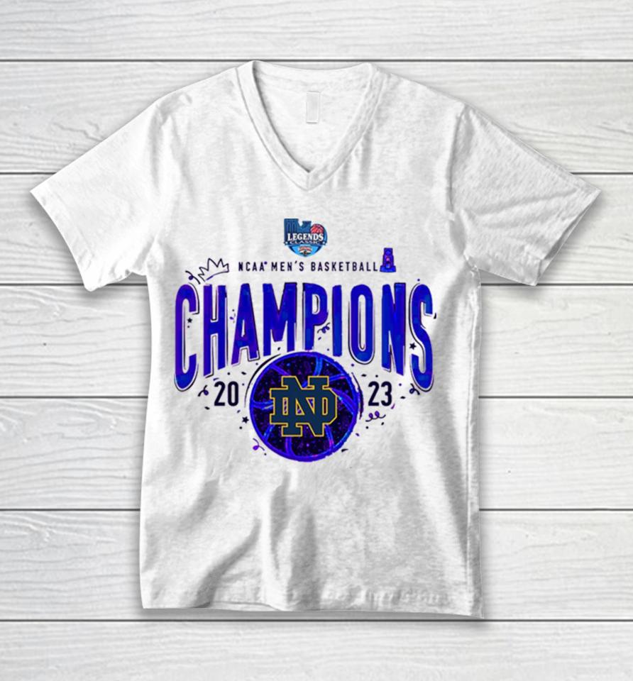 Congratulations Notre Dame Fighting Irish Basketball Team Champions Legends Classic 2023 Tournament Ncaa Men’s Basketball Unisex V-Neck T-Shirt