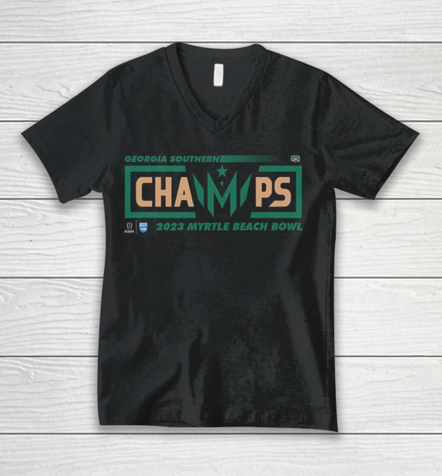 Congratulations Ohio Bobcats Champions 2023 Myrtle Beach Bowl College Football Games Unisex V-Neck T-Shirt