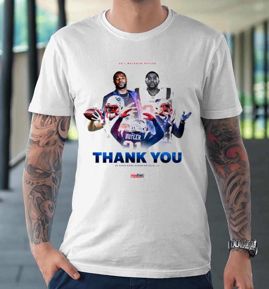Congratulations On An Incredible Career Malcolm Butler Thank You 2X Super Bowl Champion Xlix Li Premium T-Shirt