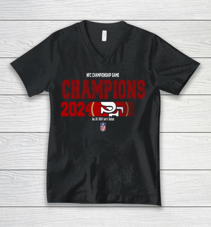 Congratulations San Francisco 49Ers Is Champions Of Nfc Championship Game Season 2023 2024 Unisex V-Neck T-Shirt