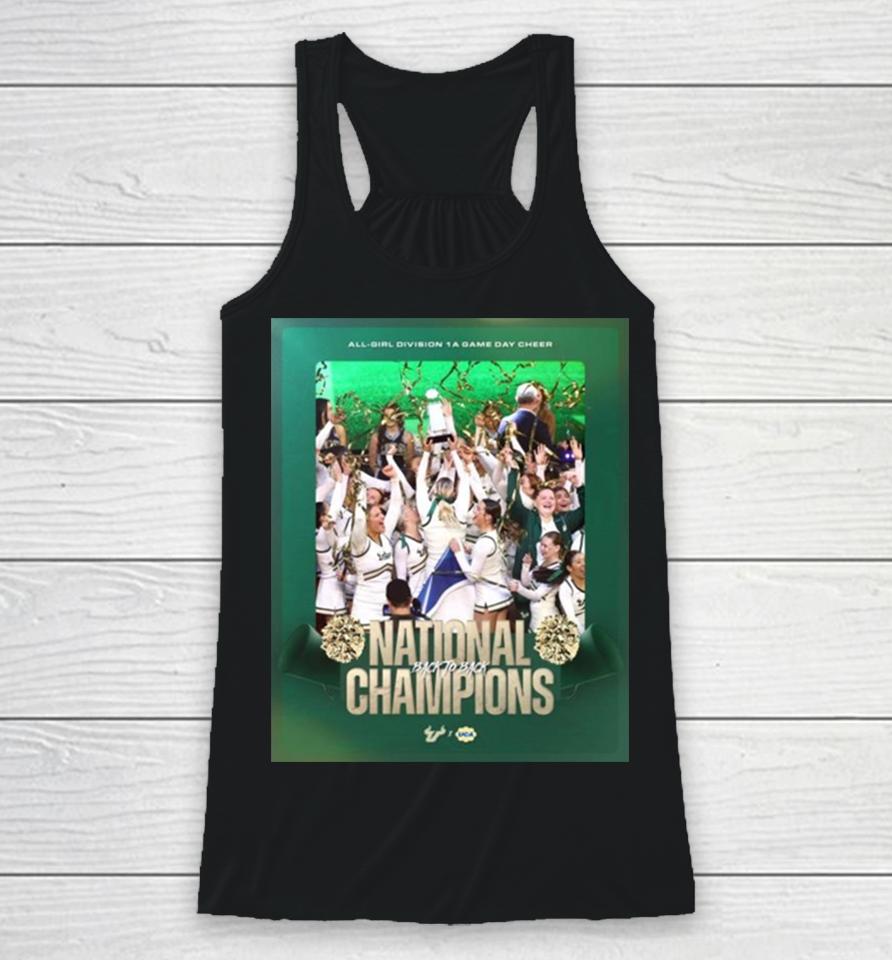 Congratulations To Usf All Girl Cheer Back To Back National Champions 2024 Uca All Girl Division 1A Game Day Cheer Racerback Tank