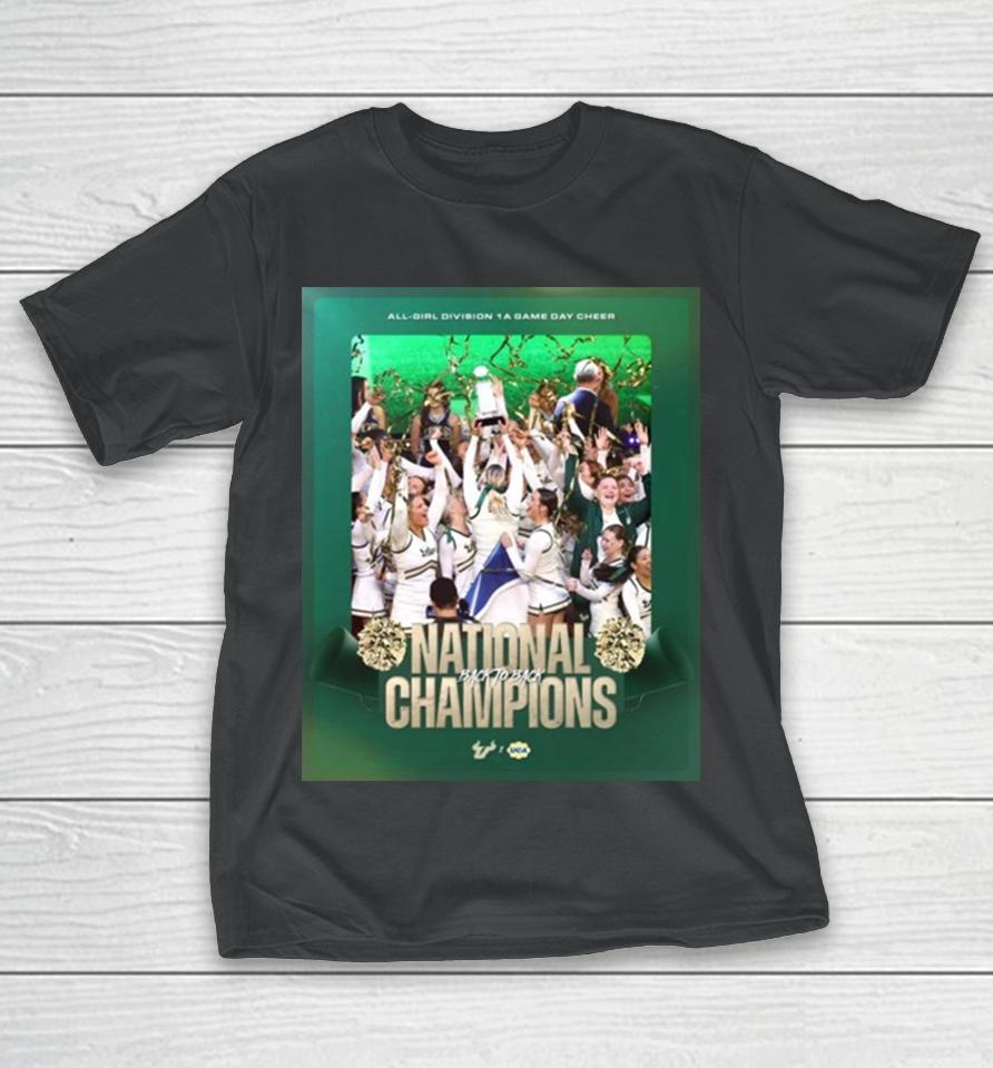Congratulations To Usf All Girl Cheer Back To Back National Champions 2024 Uca All Girl Division 1A Game Day Cheer T-Shirt