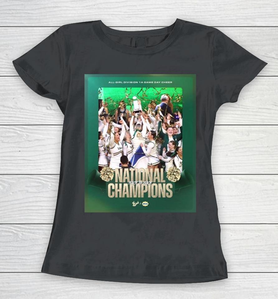 Congratulations To Usf All Girl Cheer Back To Back National Champions 2024 Uca All Girl Division 1A Game Day Cheer Women T-Shirt
