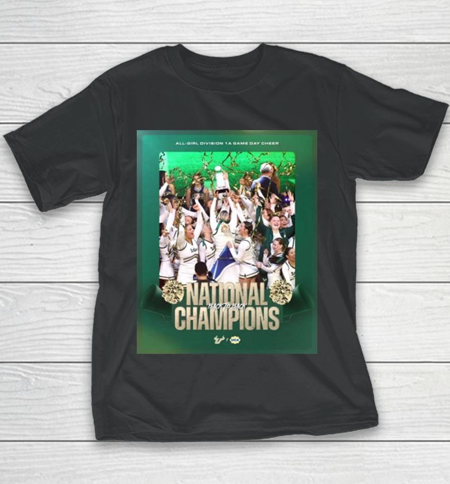 Congratulations To Usf All Girl Cheer Back To Back National Champions 2024 Uca All Girl Division 1A Game Day Cheer Youth T-Shirt