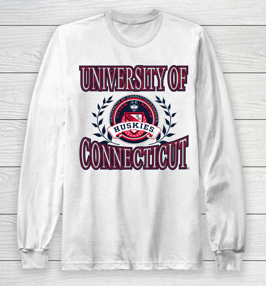 Connecticut Huskies Laurels Secondary Long Sleeve T-Shirt