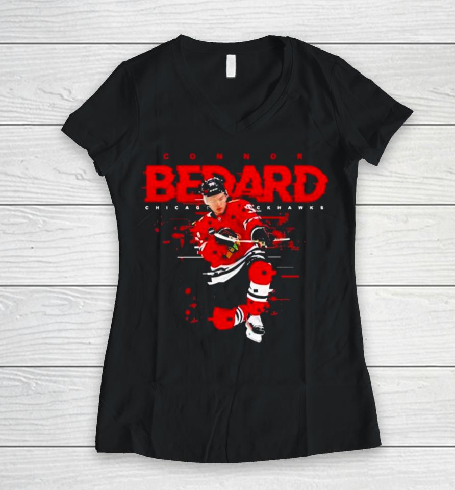 Connor Bedard Chicago Blackhawks 2024 Women V-Neck T-Shirt