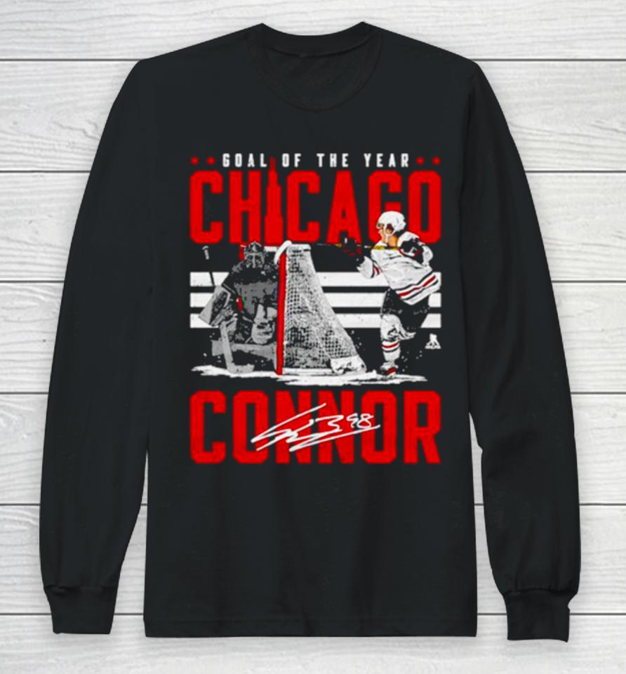 Connor Bedard Chicago Goal Of The Year Hockey Signature Long Sleeve T-Shirt